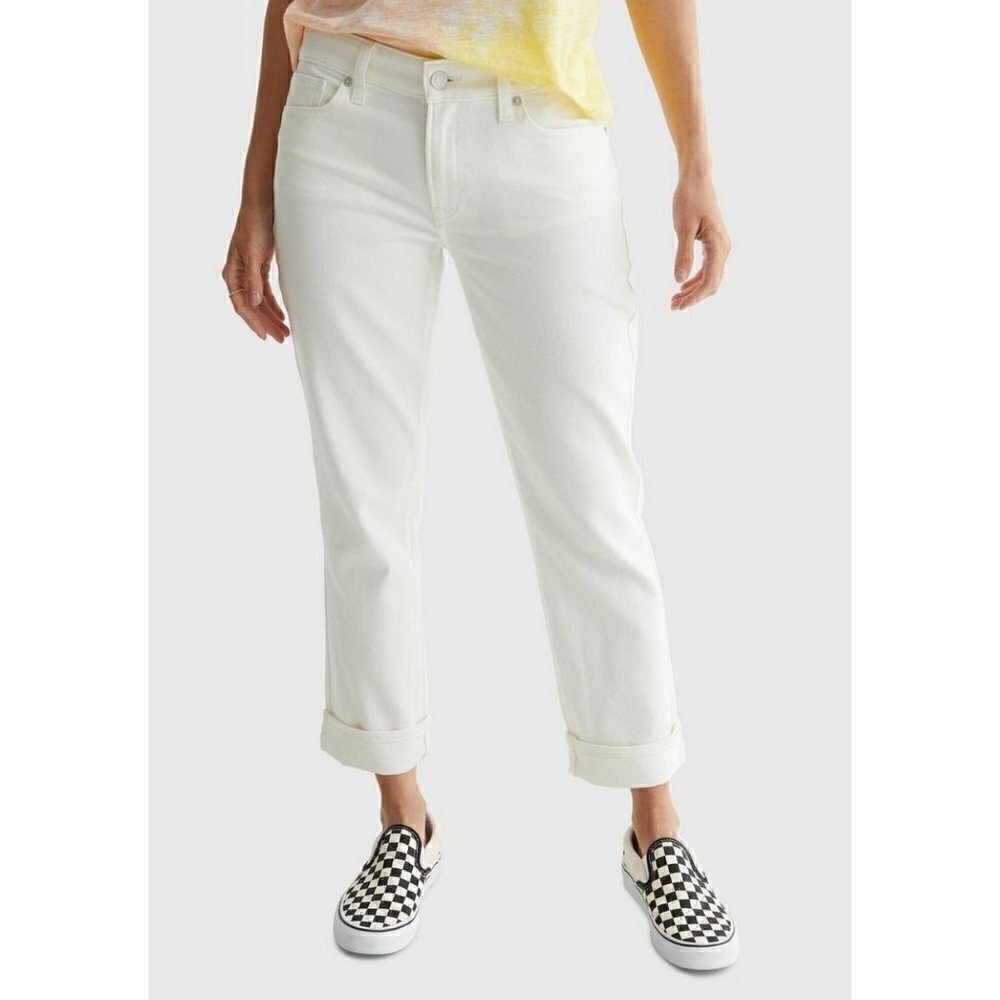 Lucky Brand Size 4/27 Mid Rise Sweet Crop White Jeans MSRP $80 NWT w/ defect